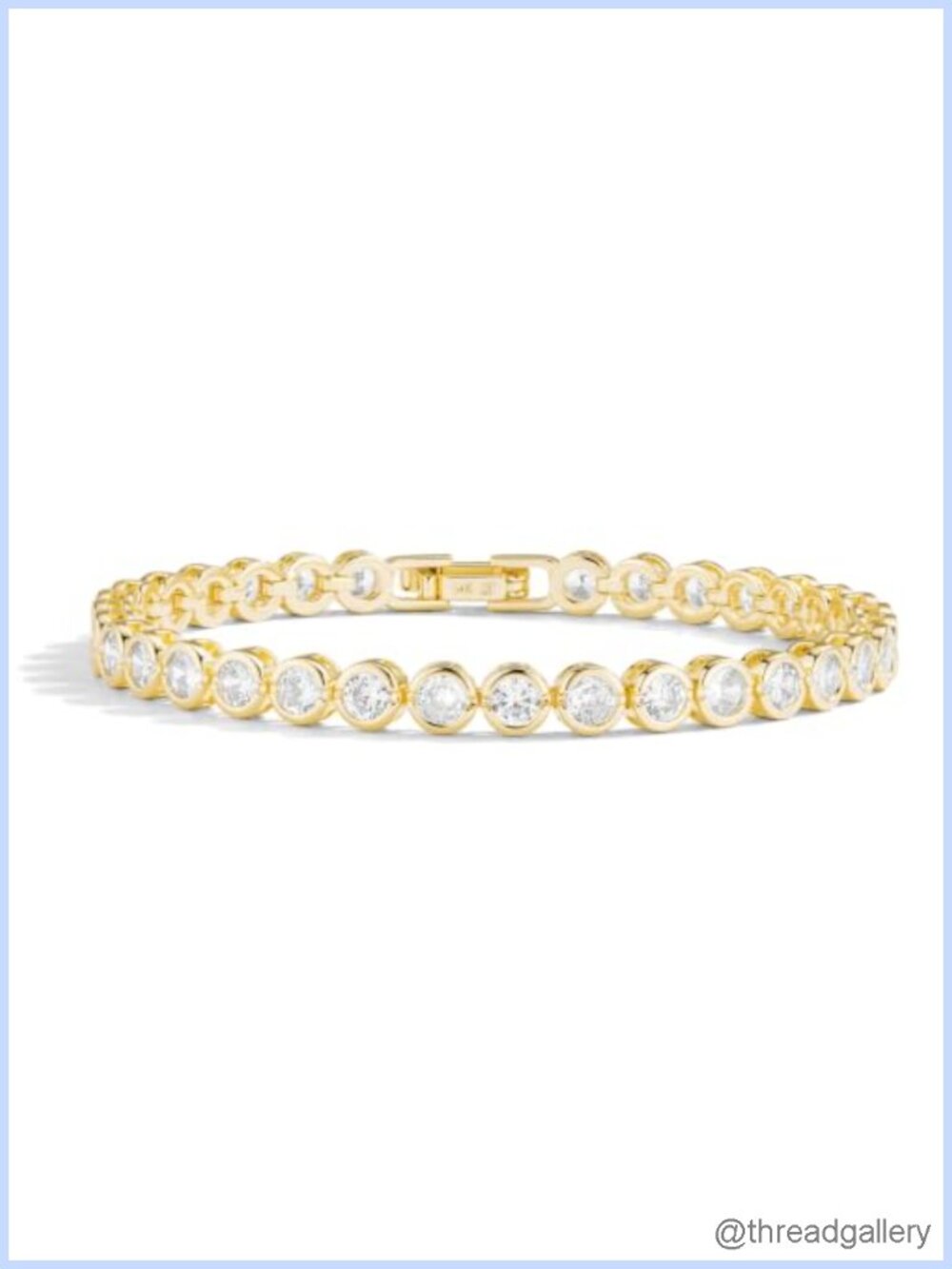 14K Gold Filled Tennis Bracelet 3.5MM Cubic Zirconia Bezel Set